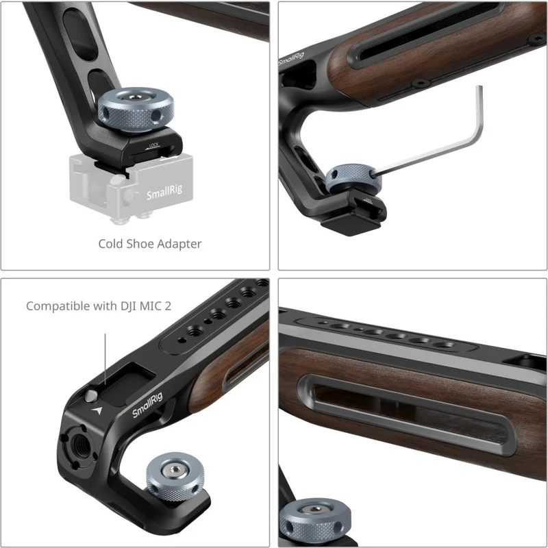 SmallRig 5250 Oberer Holzgriff mit Cold Shoe Mount