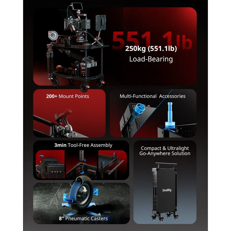 SmallRig MD4573 36" Lightweight Video Production Camera Cart