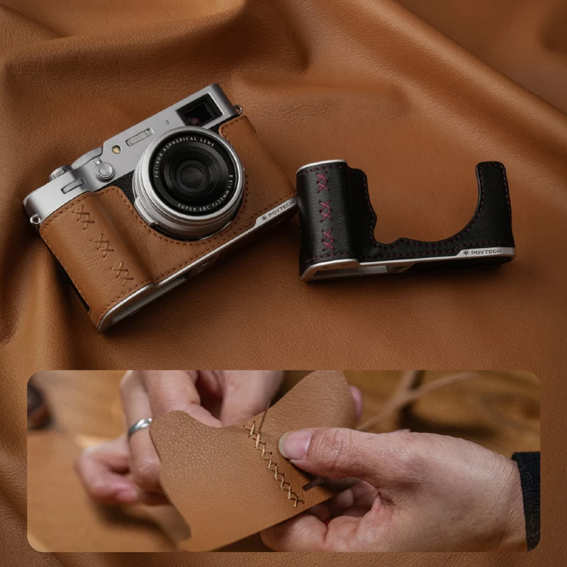 PGYTECH Leather Camera Case for Fujifilm X-S20 – Clay Brown