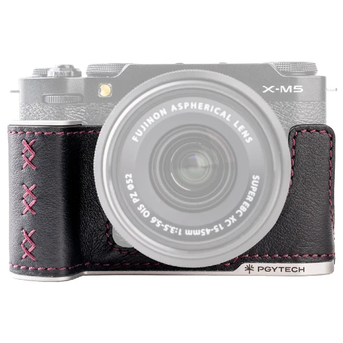 PGYTECH Leather Camera Case for Fujifilm X-M5 – Midnight Black