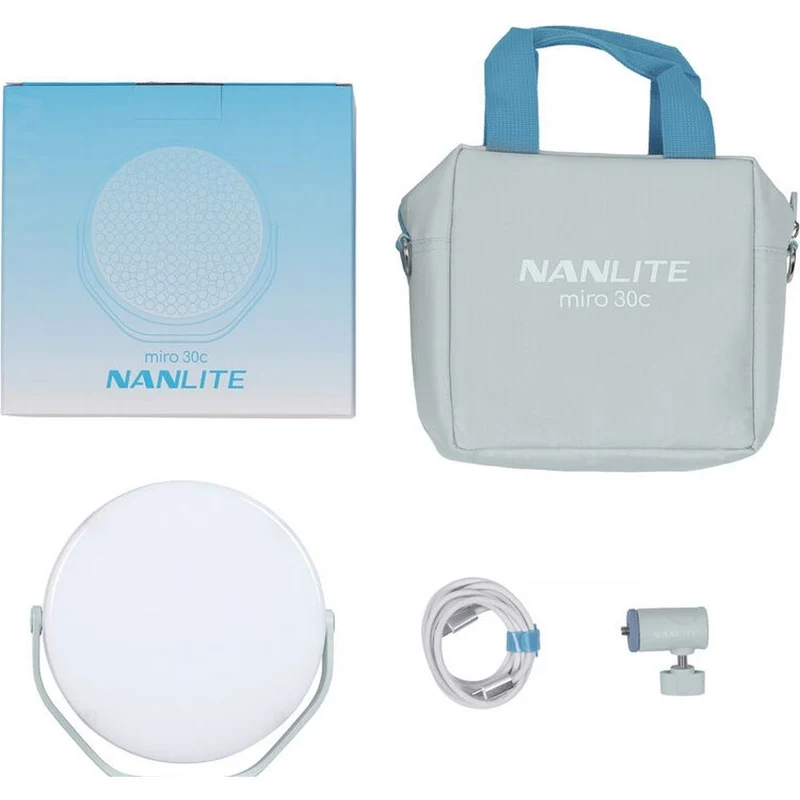Nanlite Miro 30c LED-Vollfarb-Rundpanelleuchte (mintblau)
