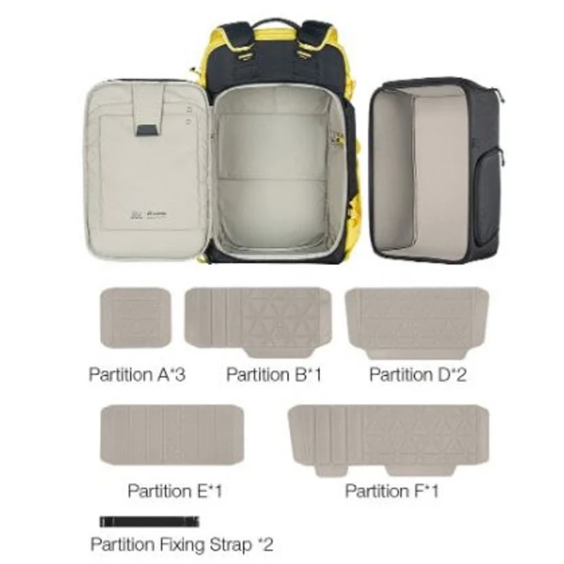 Leofoto Backup Series Backpack 35L Yellow inkl. Large Divider