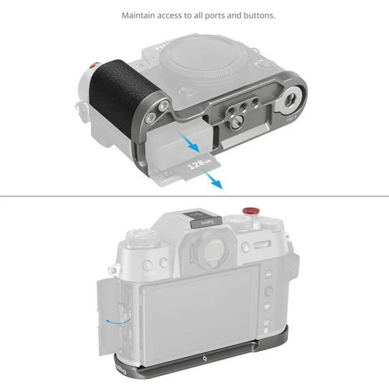 SmallRig 4712B L-förmiger Griff für Fujifilm X-T50 (Silikon/Kohlensilber)