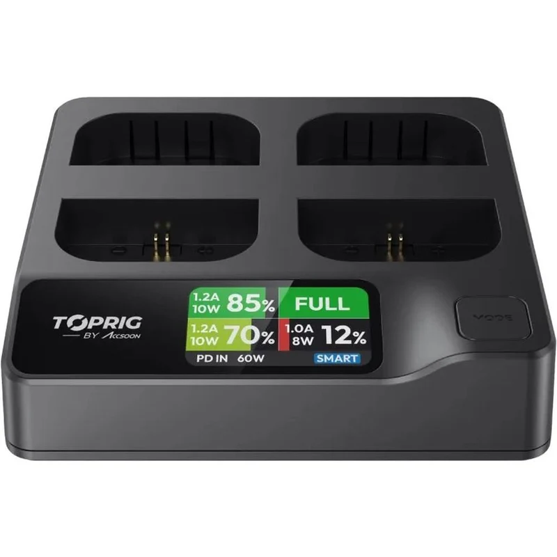 Accsoon TopRig 100W 4-Bay LP-E6 Fast Charger