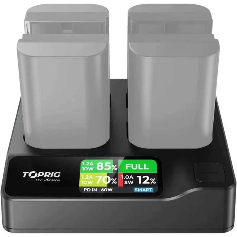 Accsoon TopRig 100W 4-Bay LP-E6 Fast Charger