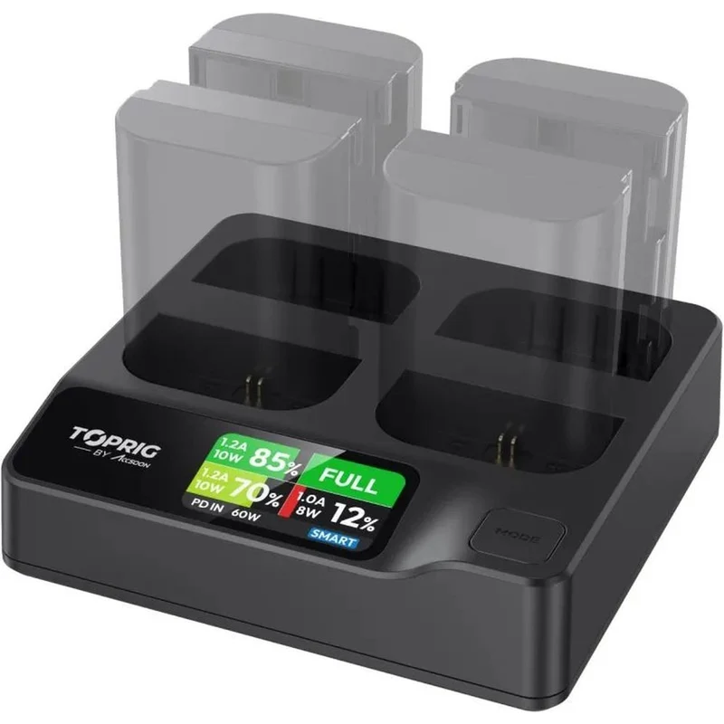 Accsoon TopRig 100W 4-Bay LP-E6 Fast Charger