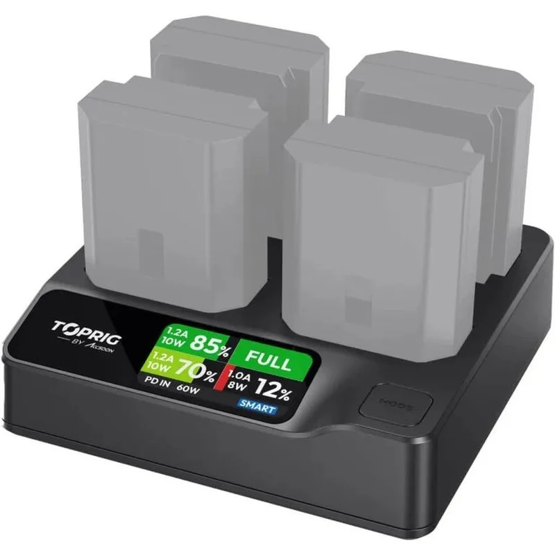 Accsoon TopRig 100W 4-Bay NP-FZ100 Fast Charger