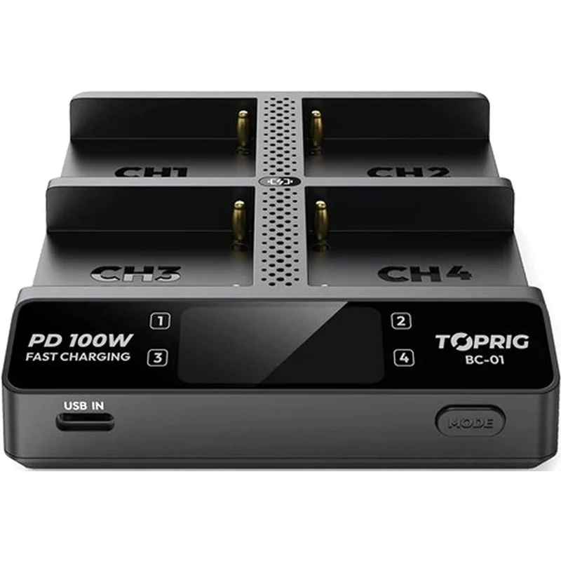 Accsoon TopRig 100W 4-Bay NP-F Fast Charger + EU GaN Charger