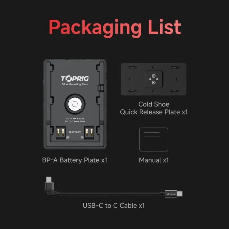 Accsoon - Toprig BP-A Battery plate