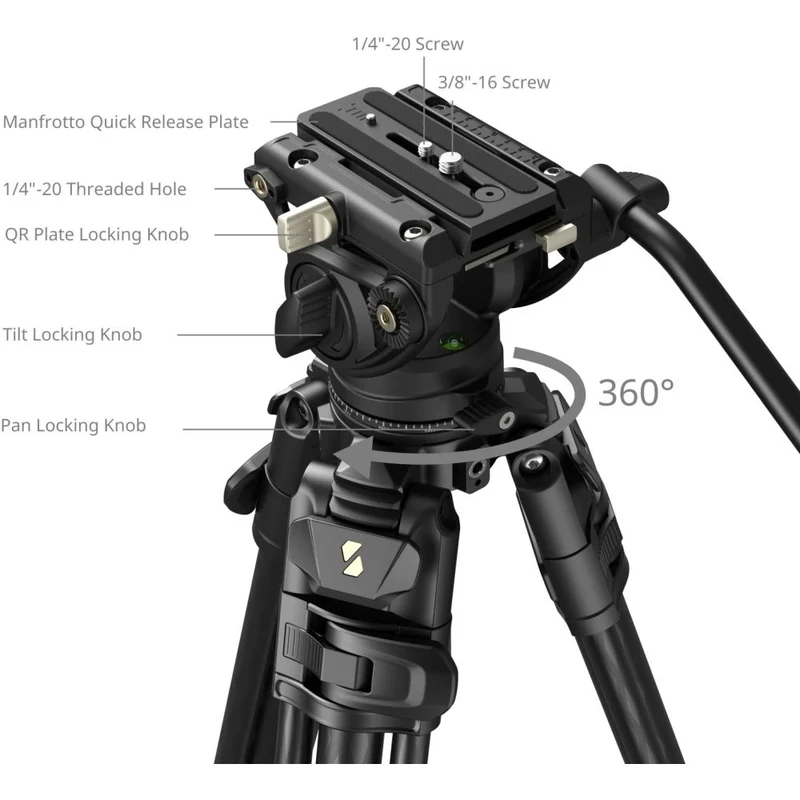 SmallRig 5201 AD-50 Max Video Carbon Fiber Tripod