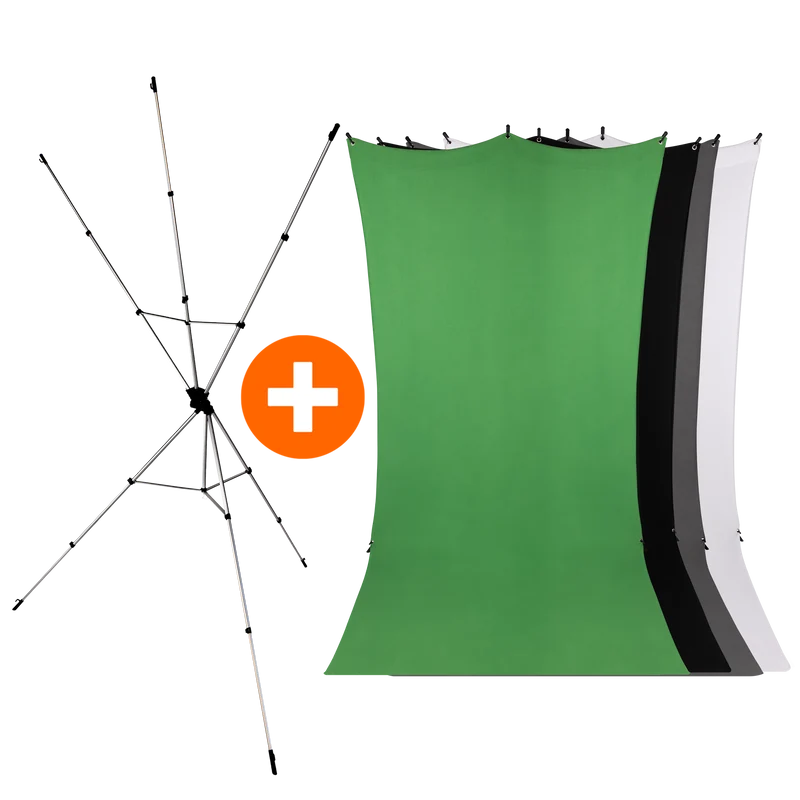 Bundle X-Drop Hintergrund-System + Hintergrund 3,0 x 1,5 m