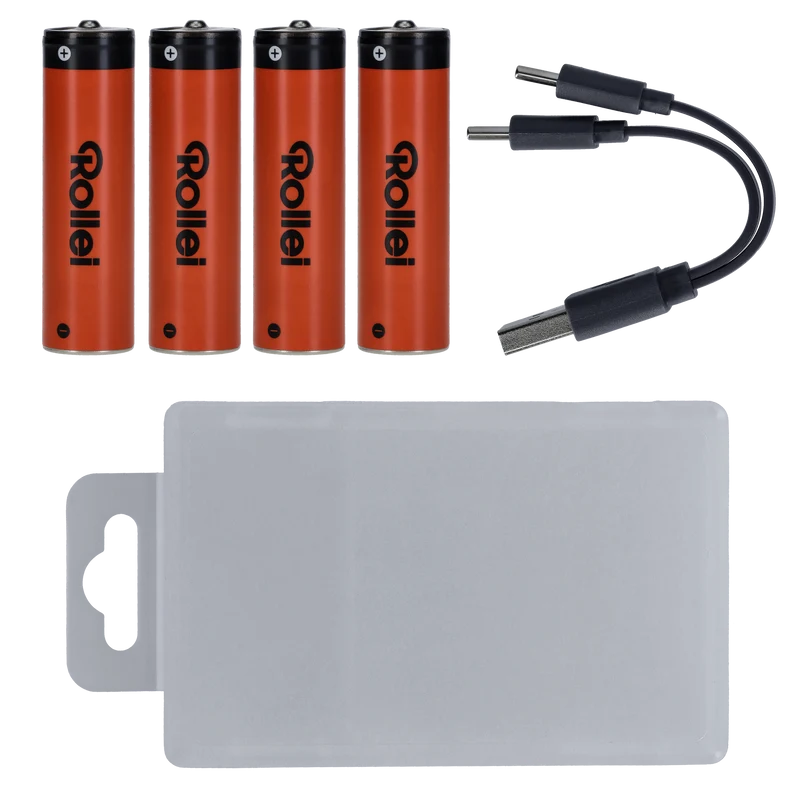 Wiederaufladbare Batterie-Akkus mit USB-C | 4er-Pack