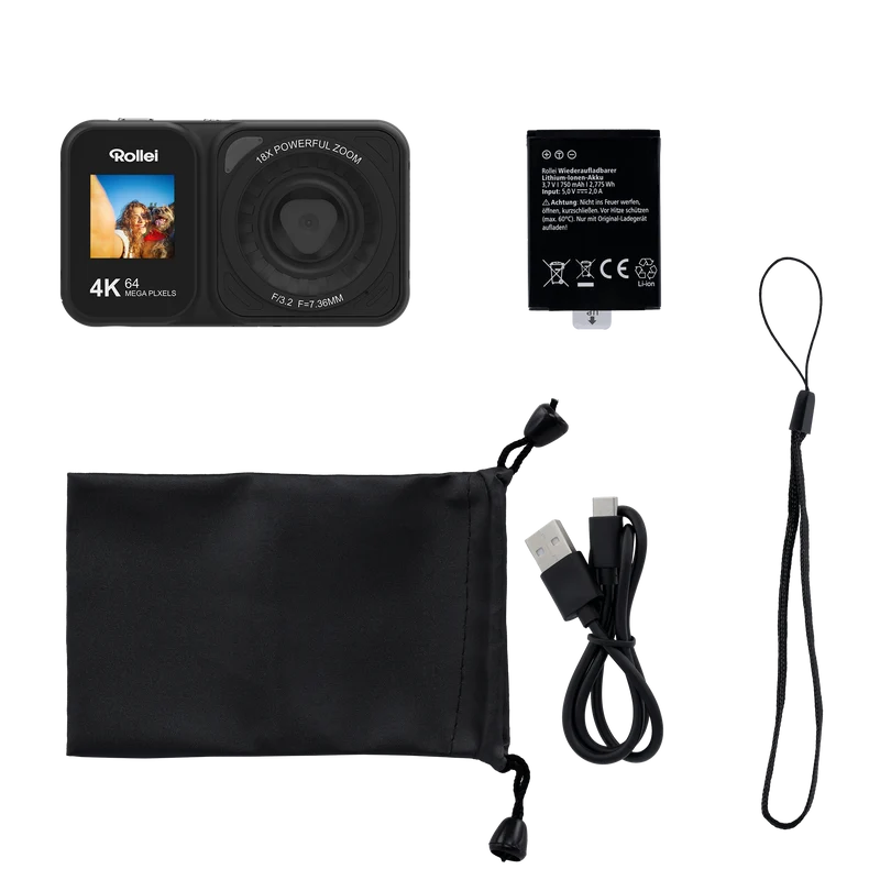 Compactline Dual Screen | 64 MP Digitalkamera mit 4K