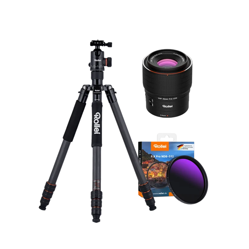 Fotografie Starter Bundle | C6i Carbon Stativ + Rollei Objektiv + ND-Filter