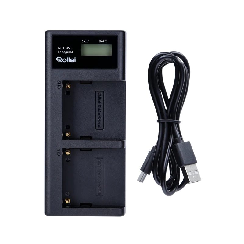 Bundle Ladestation inkl. 2x NP-F Akku mit USB-C | versch. Kapazitäten