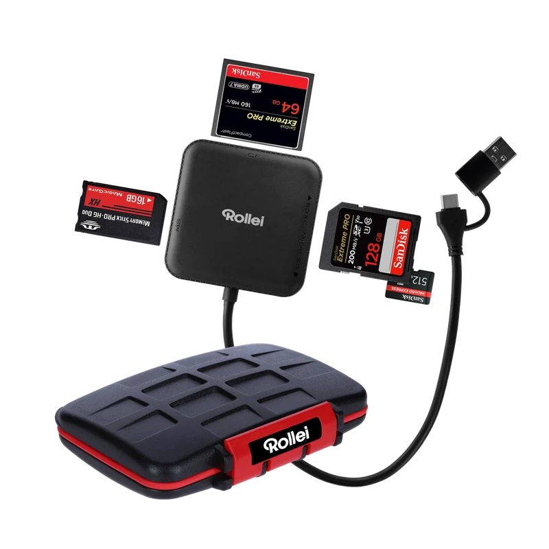 Bundle 4-in-1 Kartenlesegerät + Case | SD, CF, MS & microSD