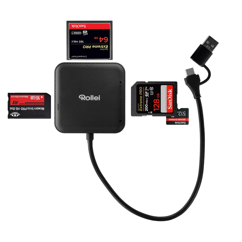 4-in-1 Kartenlesegerät | SD, CF, MS & microSD