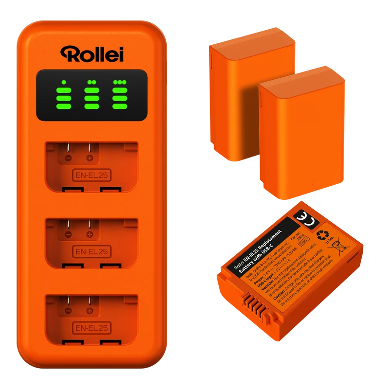 Ladegerät-Set | 3er Pack Kamera-Akkus & Ladegerät