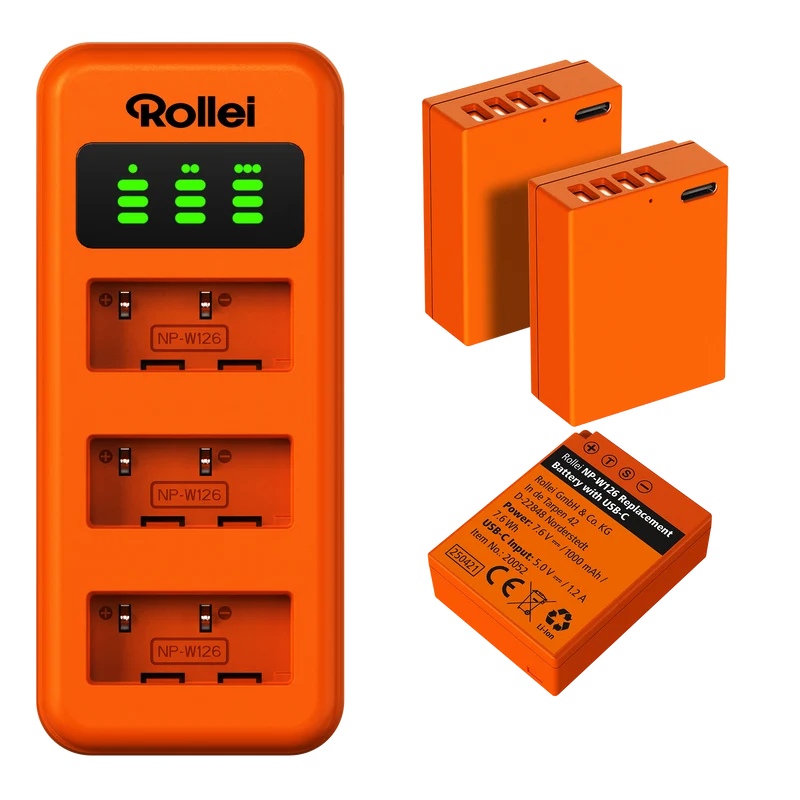 Ladegerät-Set | 3er Pack Kamera-Akkus & Ladegerät
