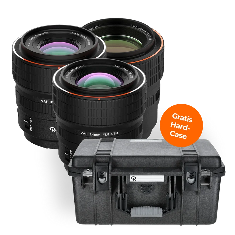 Rollei Objektiv Bundle inkl. Hardcase | 24mm 35mm 85mm | Sony E-Mount