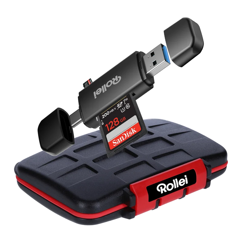 Bundle 2-in-1 Kartenlesegerät + Case | Micro-SD & SD